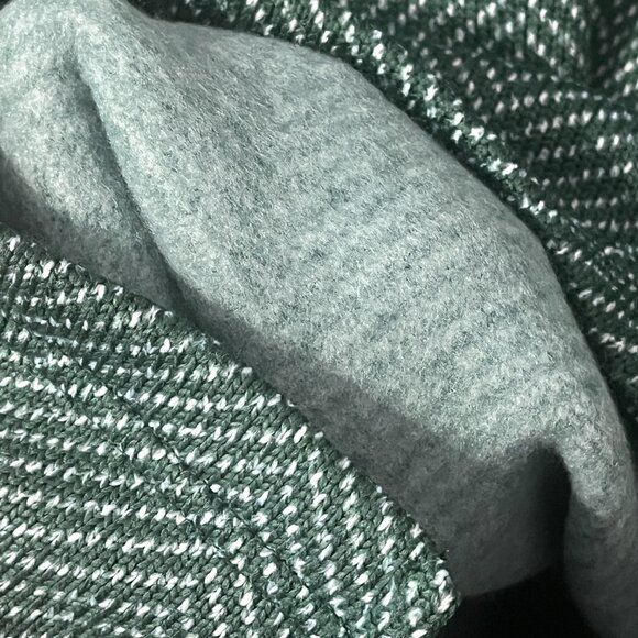 J. Crew Cowl Neck Pullover Turtleneck Sweater Green Herringbone Casual Warm Sm - Picture 8 of 9